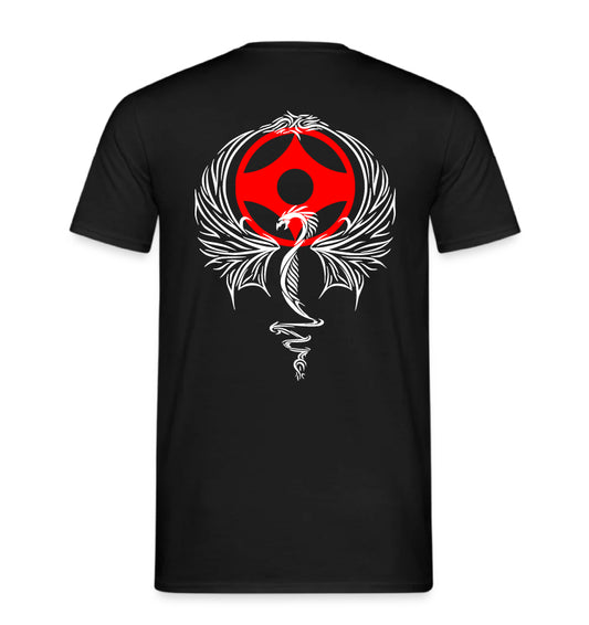 Kyokushin “Never Give Up” T-Shirt – Black (Phoenix Backprint)